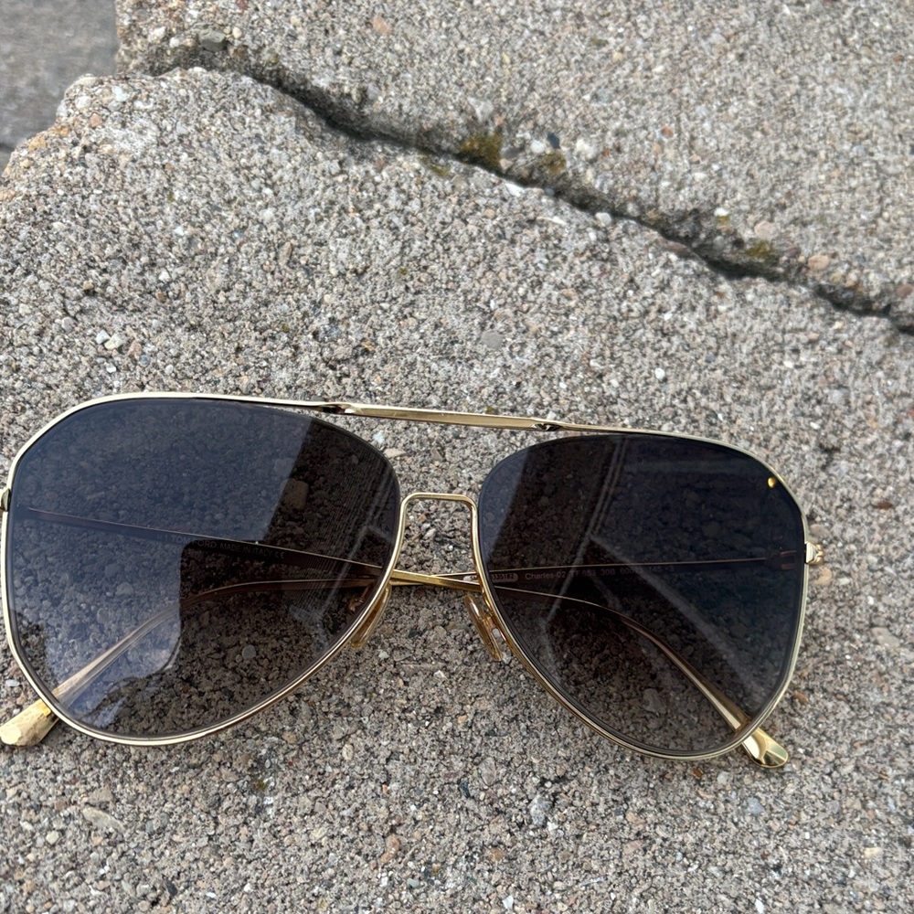 Gold Aviator Sunglasses with Dark Gradient Lenses
